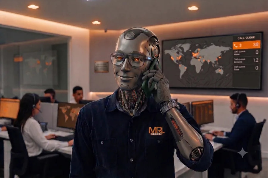 Time MRL Conect em operação, humano e IA lado a lado